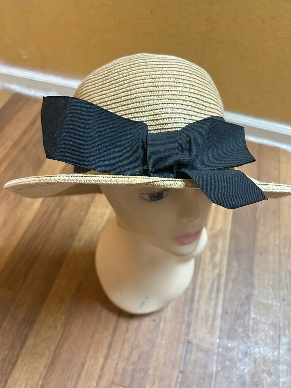 Scala Classic Straw Sun Hat with Black Ribbon